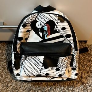 NWOT Disney Nightmare before Christmas black and white faux leather backpack